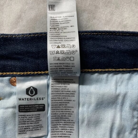 Levi's 512 Mens Blue Raw Denim Straight Jeans Tagged W44xL36 Meas. W42x32.5 - Picture 7 of 12